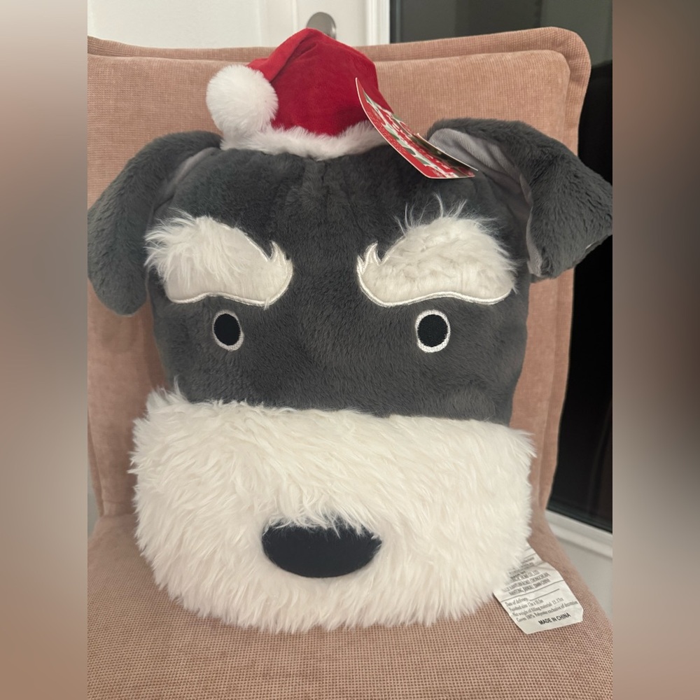Miniature Schnauzer Holiday Pillow